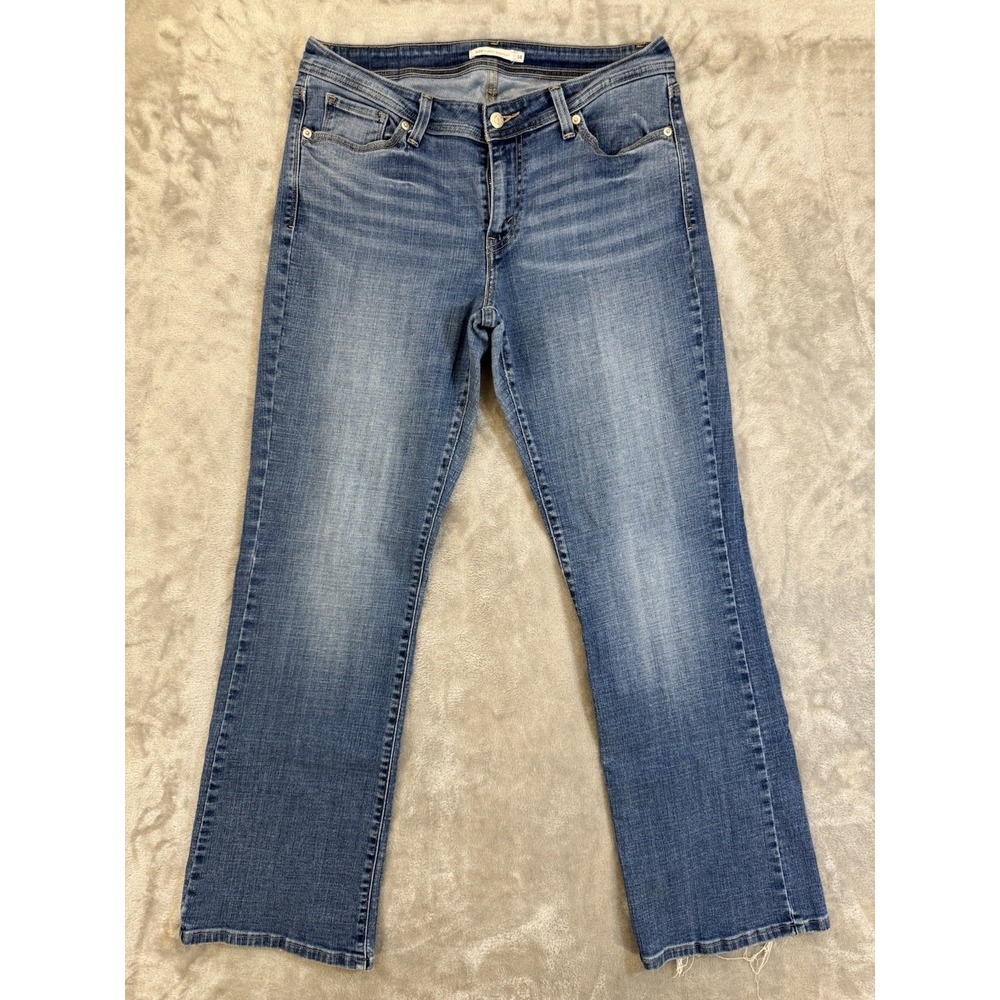 Levis 515 Jeans Womens 14 Blue Curvy Bootcut‎ Stretch Western Cowgirl Whiskered